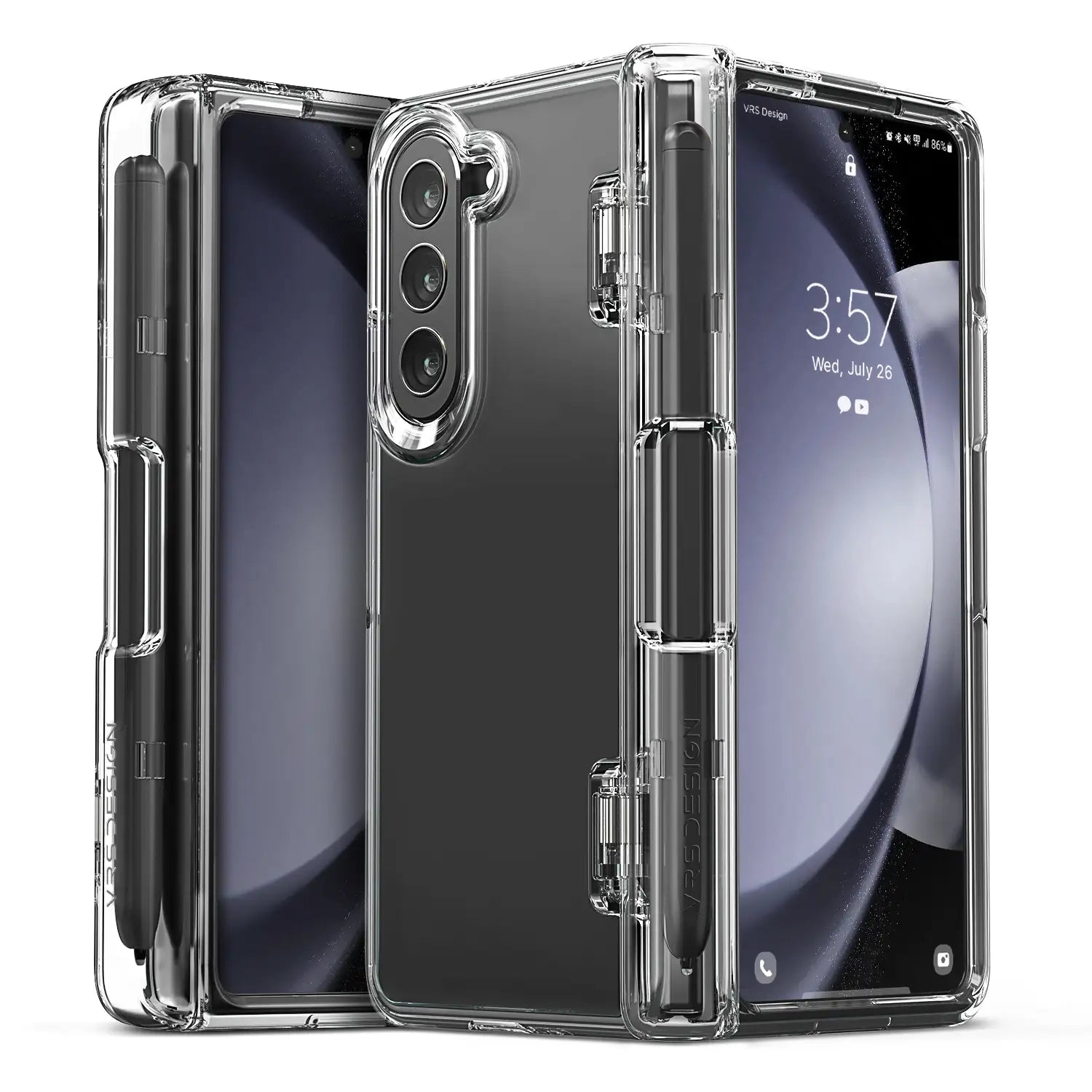 (Pre-order) VRS Design Simpli Fit S Case for Samsung Galaxy Z Fold 5, Clear