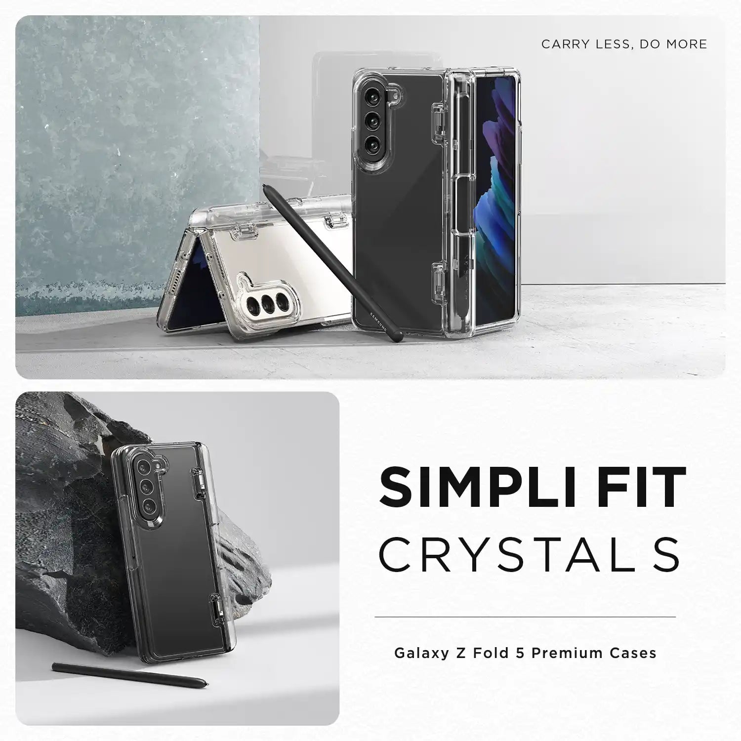(Pre-order) VRS Design Simpli Fit S Case for Samsung Galaxy Z Fold 5, Clear