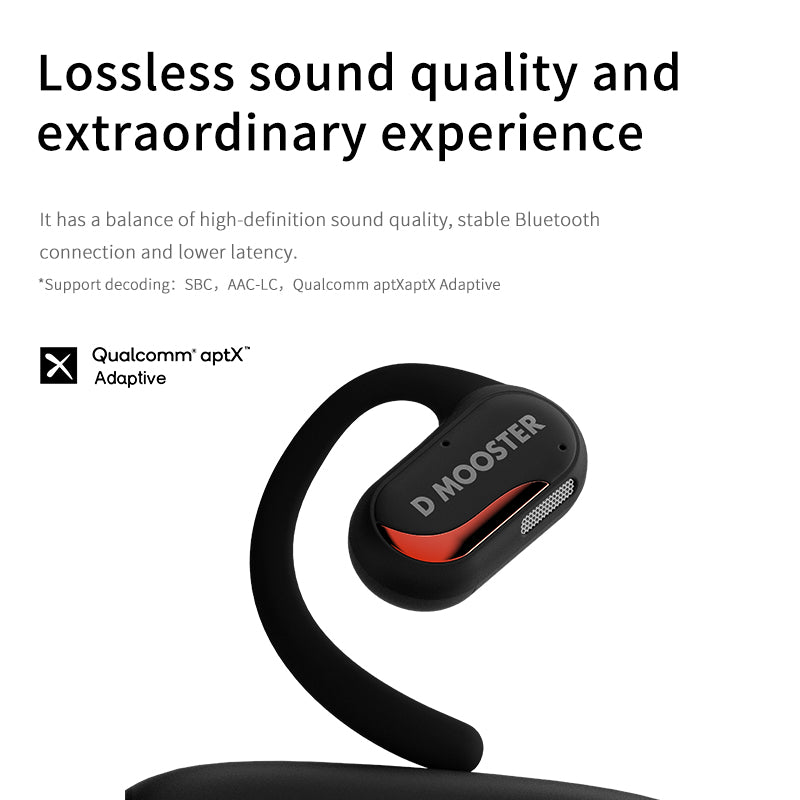 O2W SELECTION DMOOSTER D13Pro Open-Ear Bluetooth Sports Wireless Earphones, Black