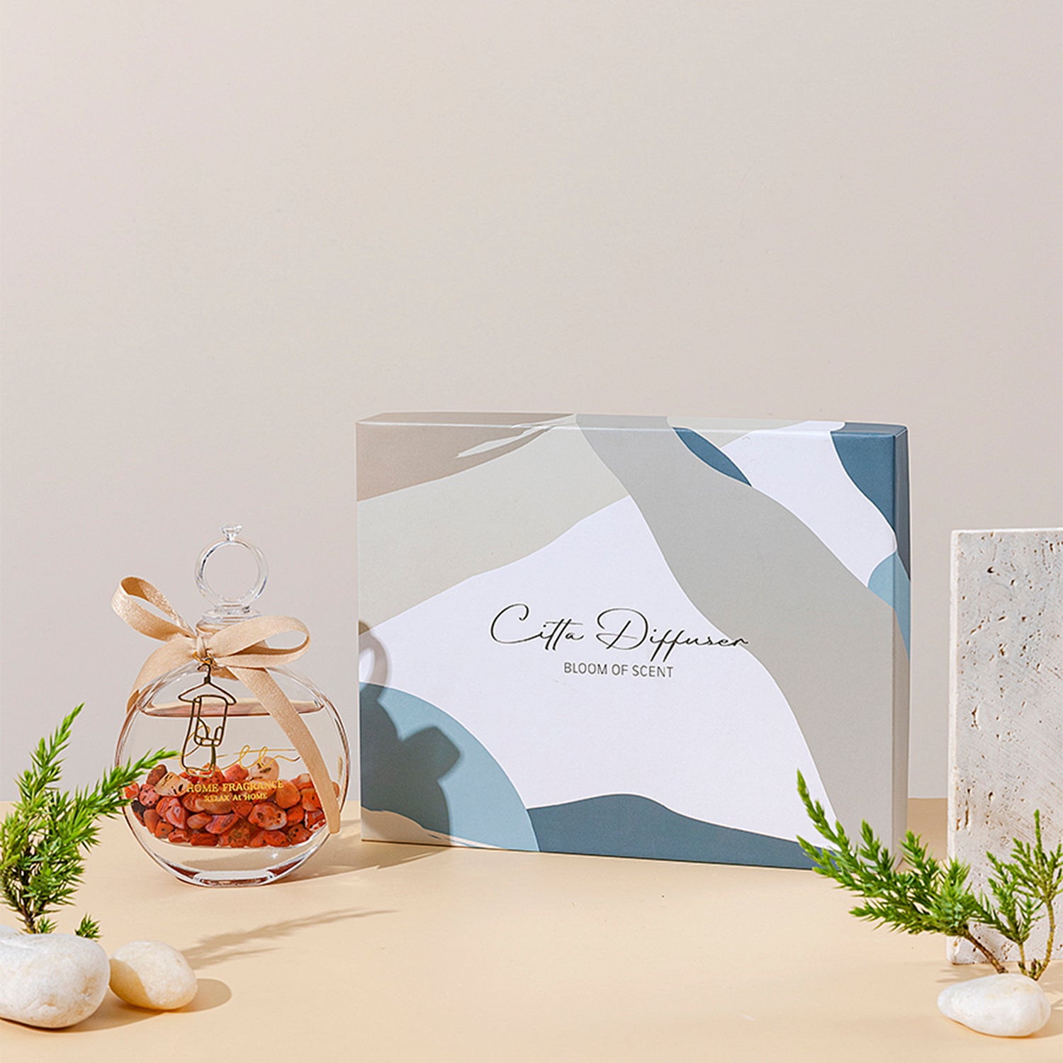 CITTA Stone Series Reed Diffuser Aromatherapy 100ML Premium Essential Oil with Reed Stick and Crystal Stone Reed Diffuser CITTA 
