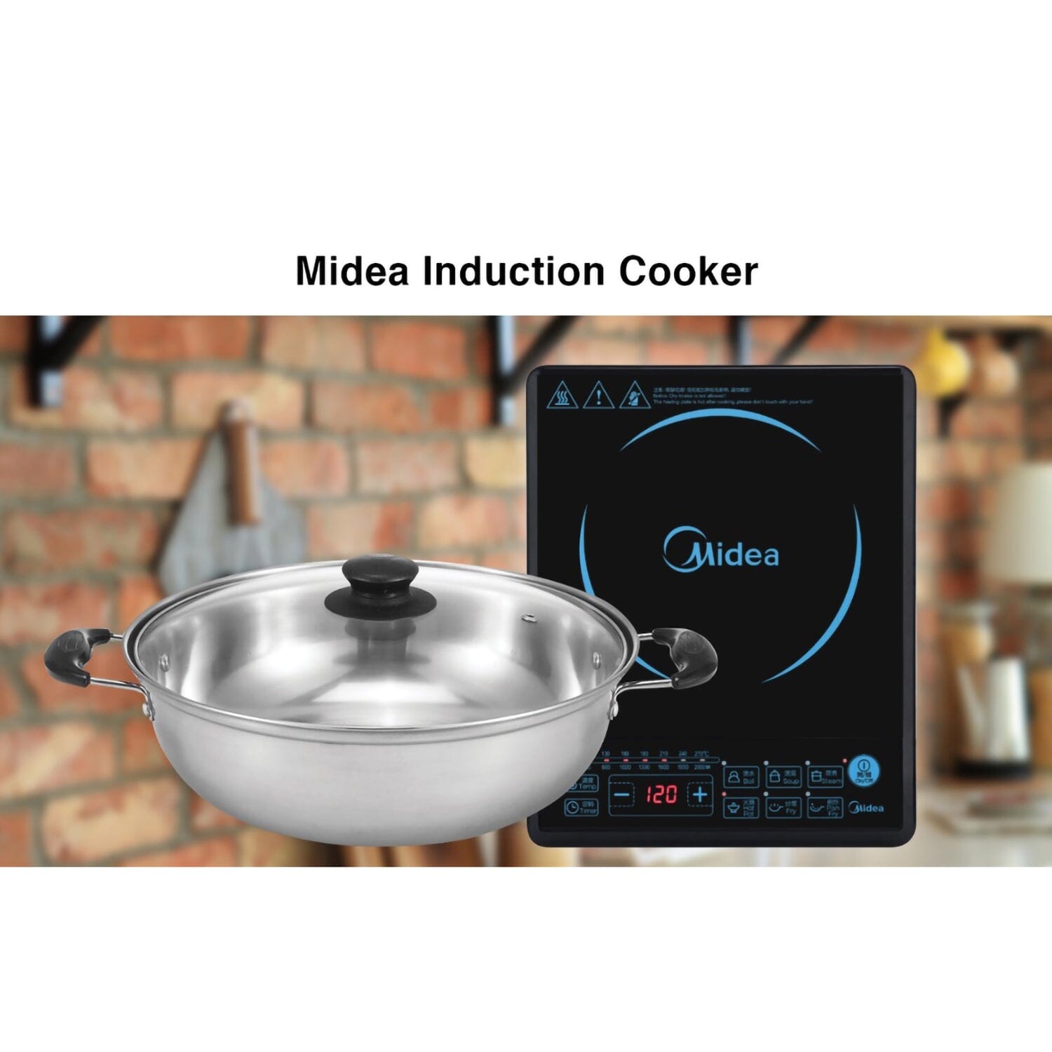 Midea Induction Cooker 2000W Black,MIC2233 ONE2WORLD 