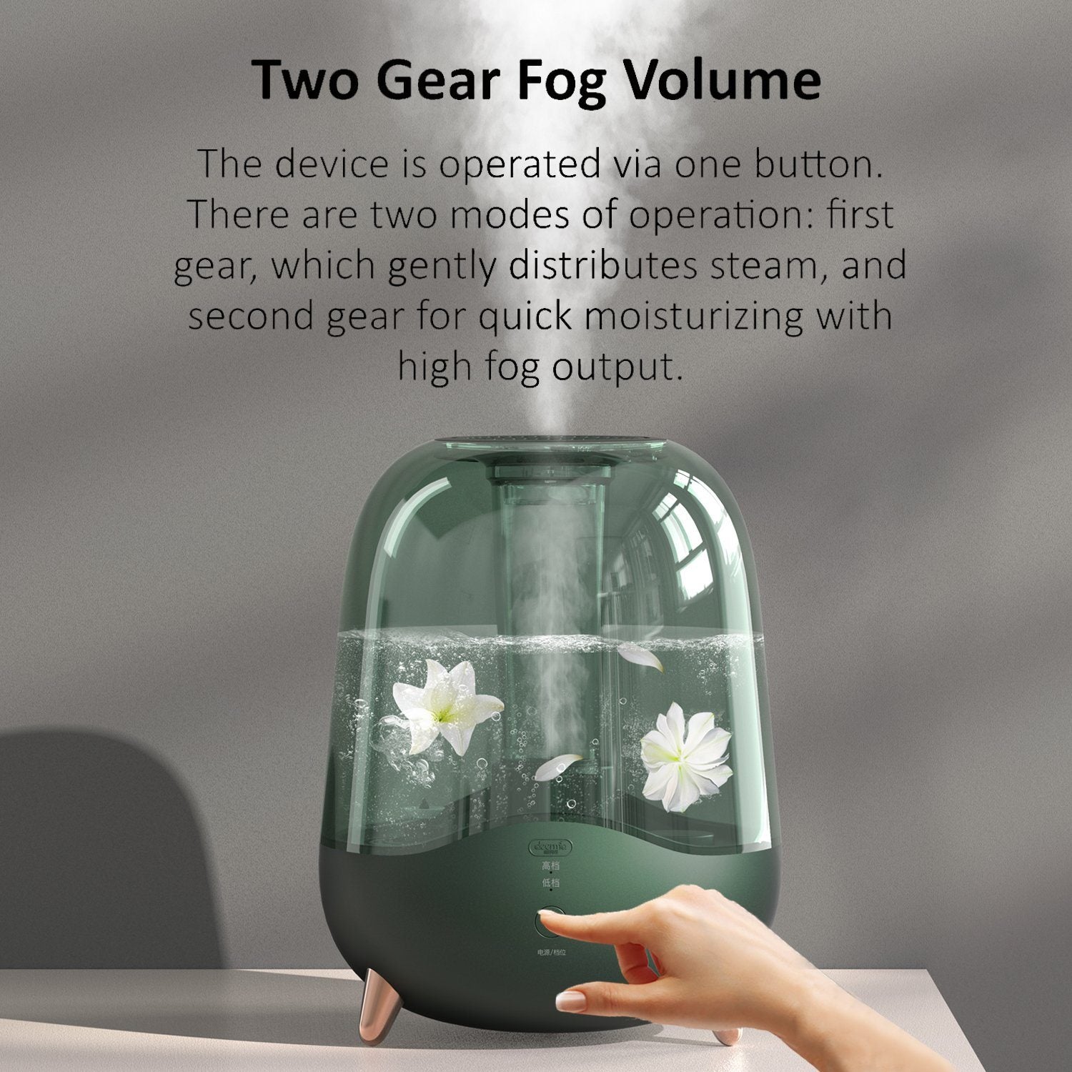Xiaomi Deerma F329 Ultrasonic Cool Mist Humidifier 5L Silent Aromatherapy Diffuser Transparent Water Tank, Green Default Deerma 