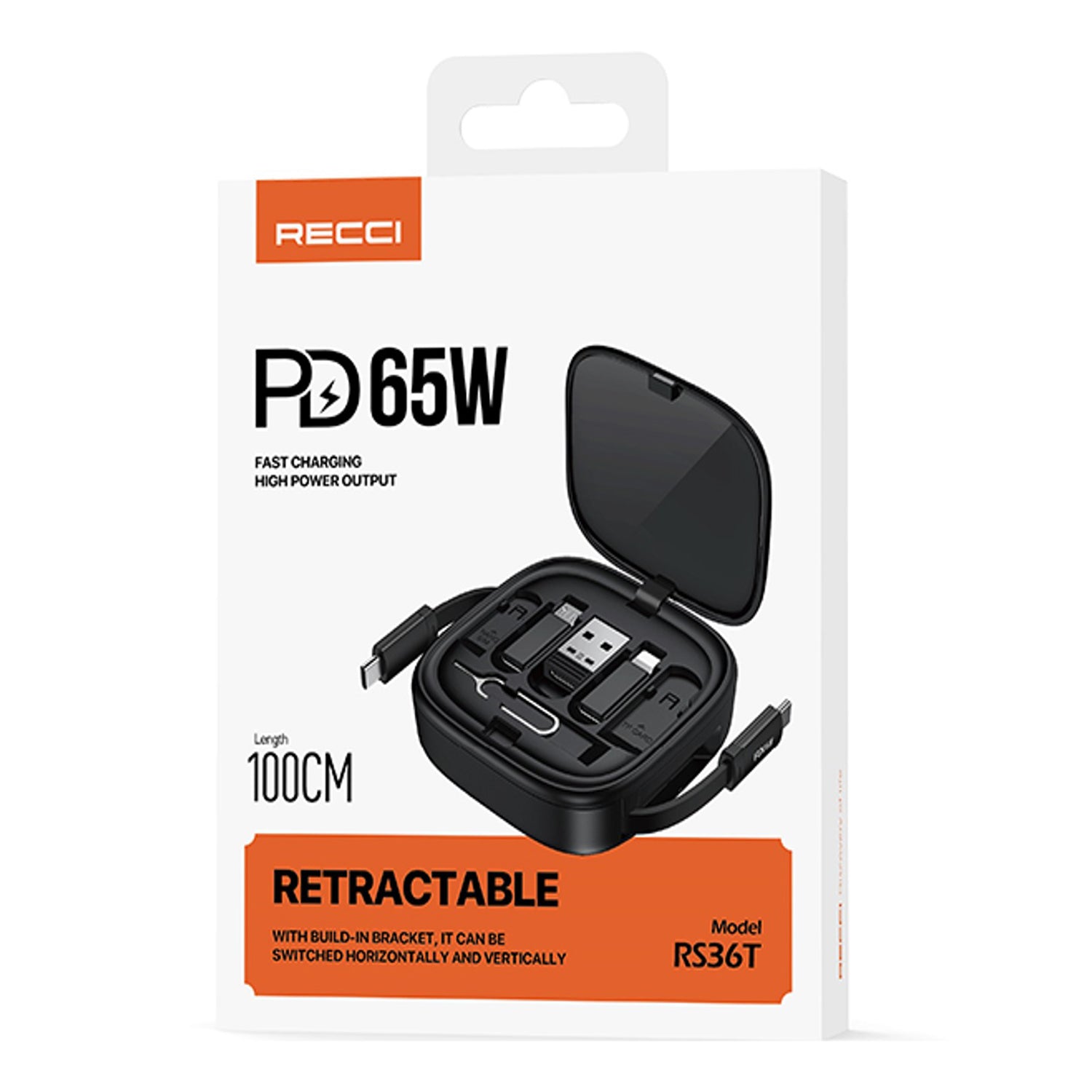 RECCI RS36T 5-in-1 PD65W Fast Charge, Black