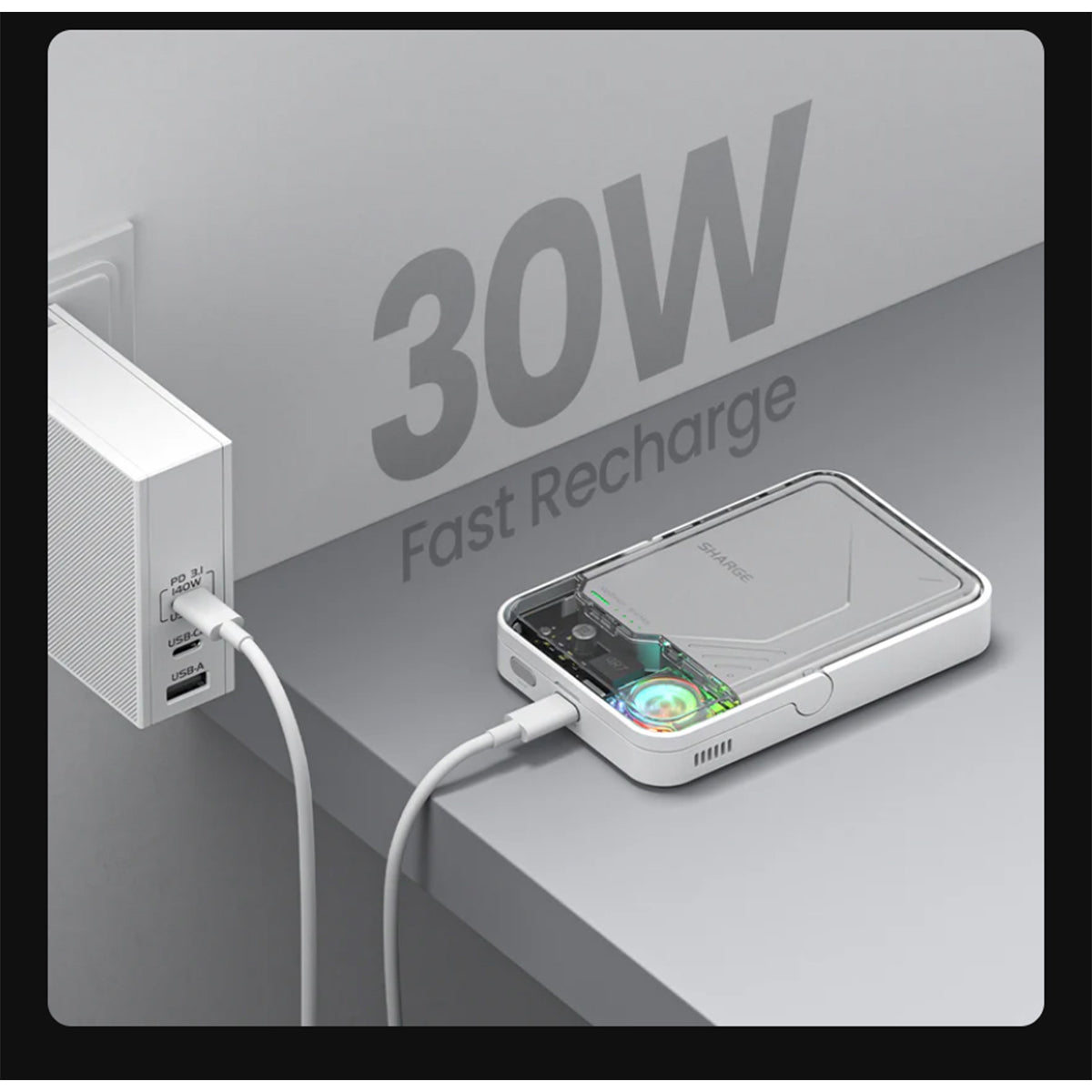 Shargeek ICEMAG 2 Doubly Fast Wireless Charging with Active cooling system Power Bank 10,000mAh 20W Max with Magsafe