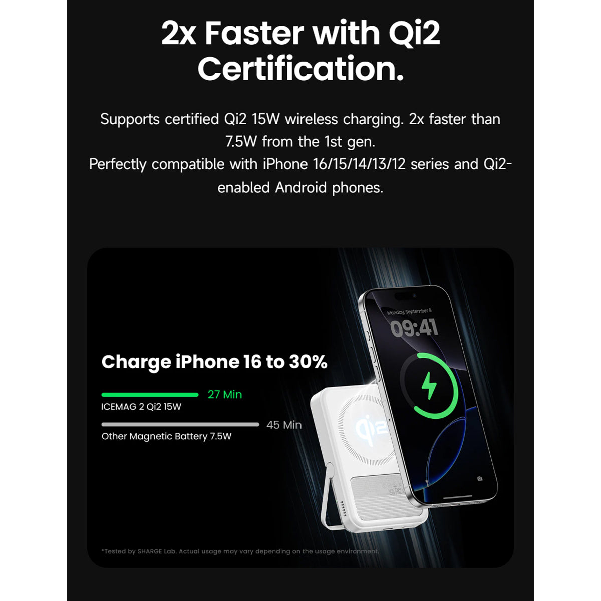 Shargeek ICEMAG 2 Doubly Fast Wireless Charging with Active cooling system Power Bank 10,000mAh 20W Max with Magsafe