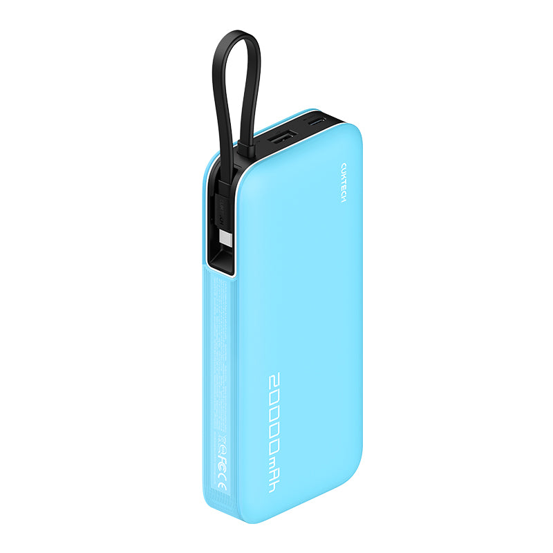 O2W SELECTION CUKTECH PB200N 55W 20000mAh Power Bank with Built-in Cable