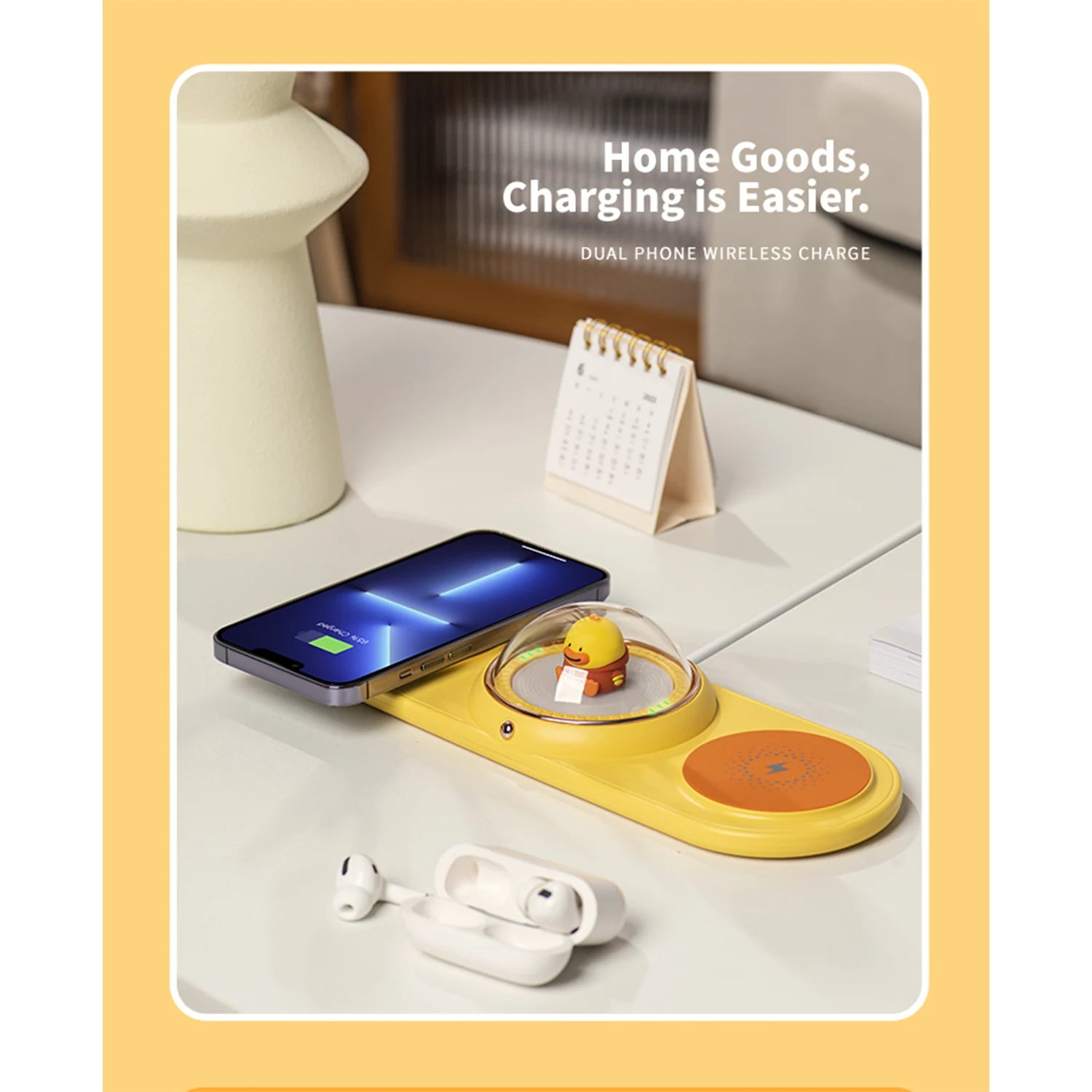 iCarer Family® Super Cool & Cute Dual Wireless Phone Magsafe Charger Fast Charge Bilateral Charging Pad Universal