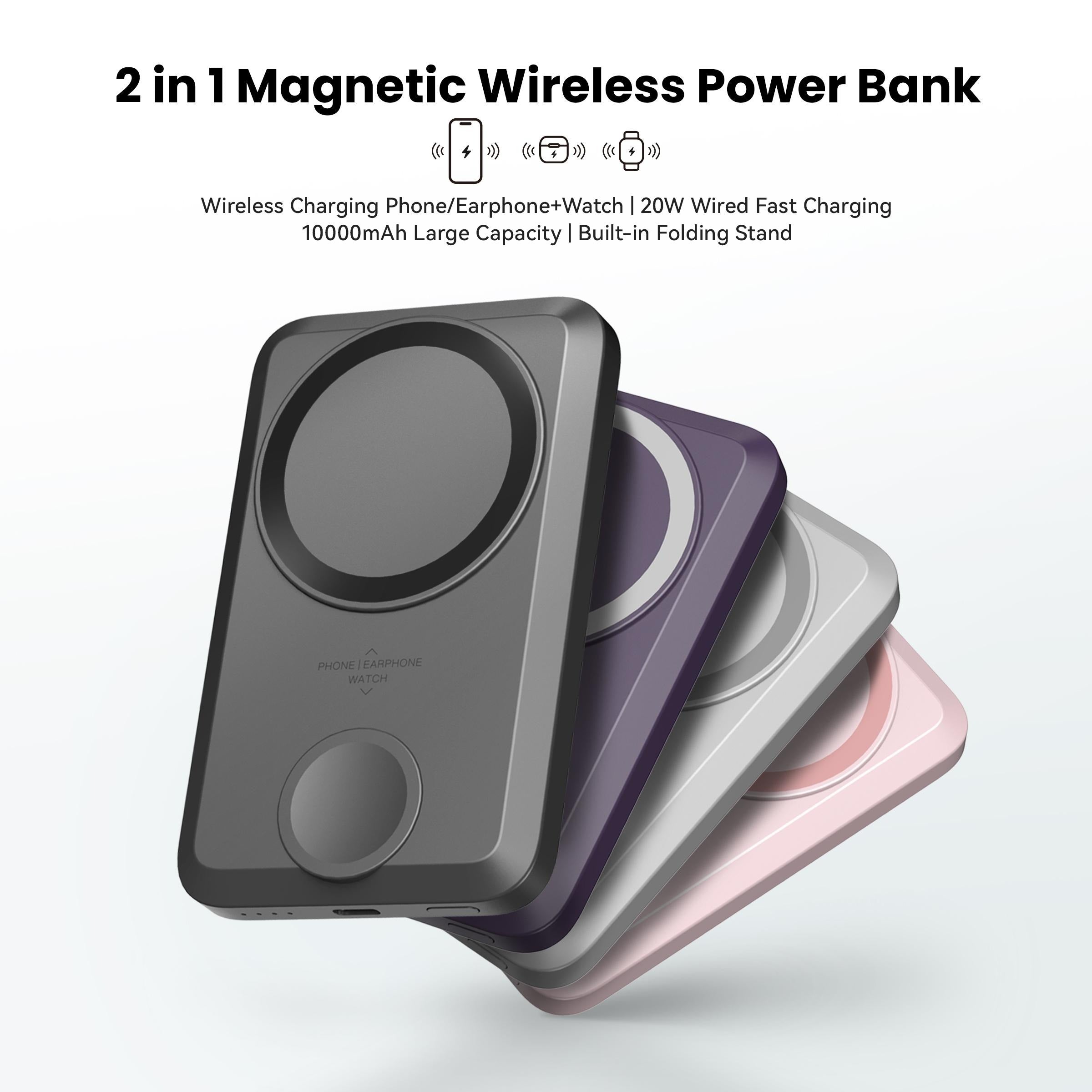 ORSEN EW31 10000mAh 2-in-1 Wireless Power Bank With Holder