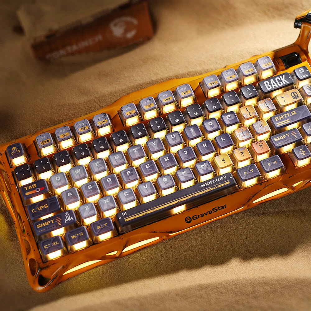 GravaStar Mercury K1 Pro 75% Wireless Mechanical Gaming Keyboard Special Edition, Battle-Worn Yellow