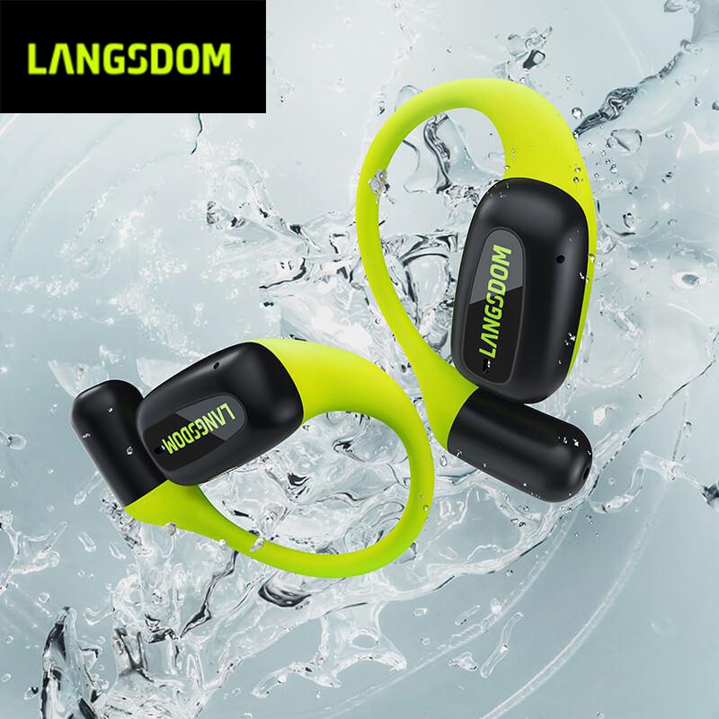 LANGSDOM AirFit TS15 Open Ear Washable Sports Bluetooth V5.4 Earbuds