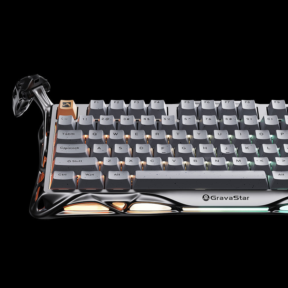 GravaStar Mercury K1 Pro 75% Wireless Mechanical Gaming Keyboard, Concrete Gray