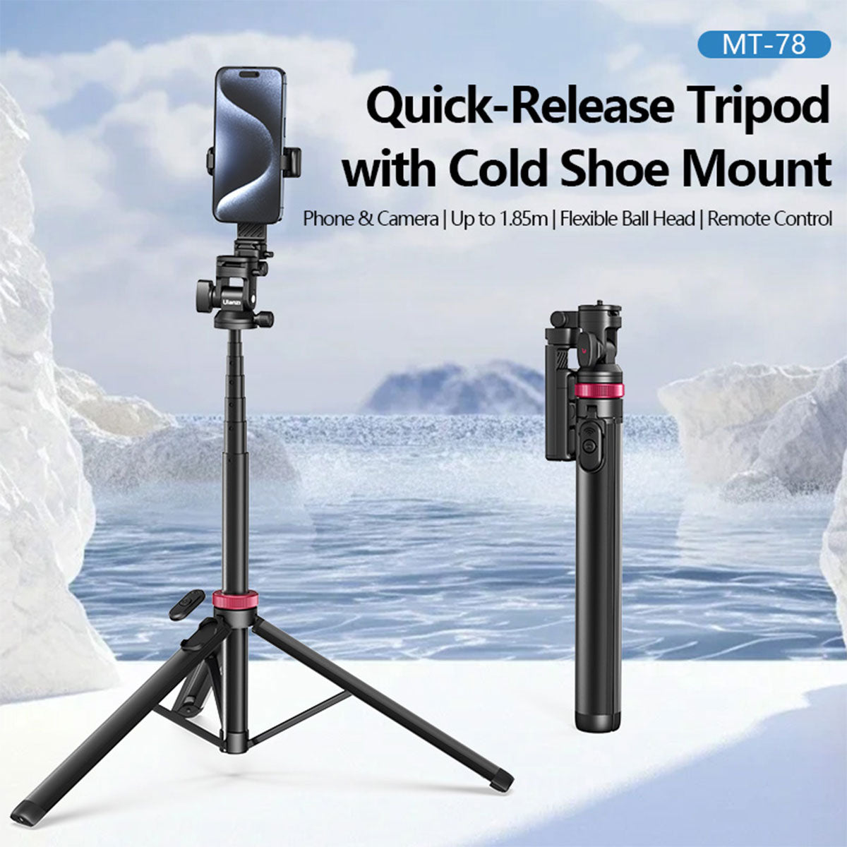 Ulanzi MT-78 Quick-Release Tripod with Cold Shoe Mount