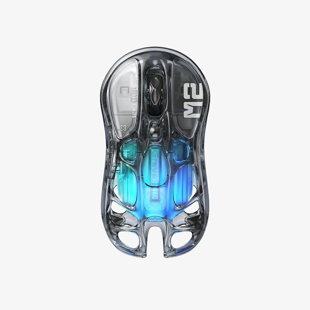 GravaStar Mercury M2 Wireless Gaming Mouse, Transparent Black