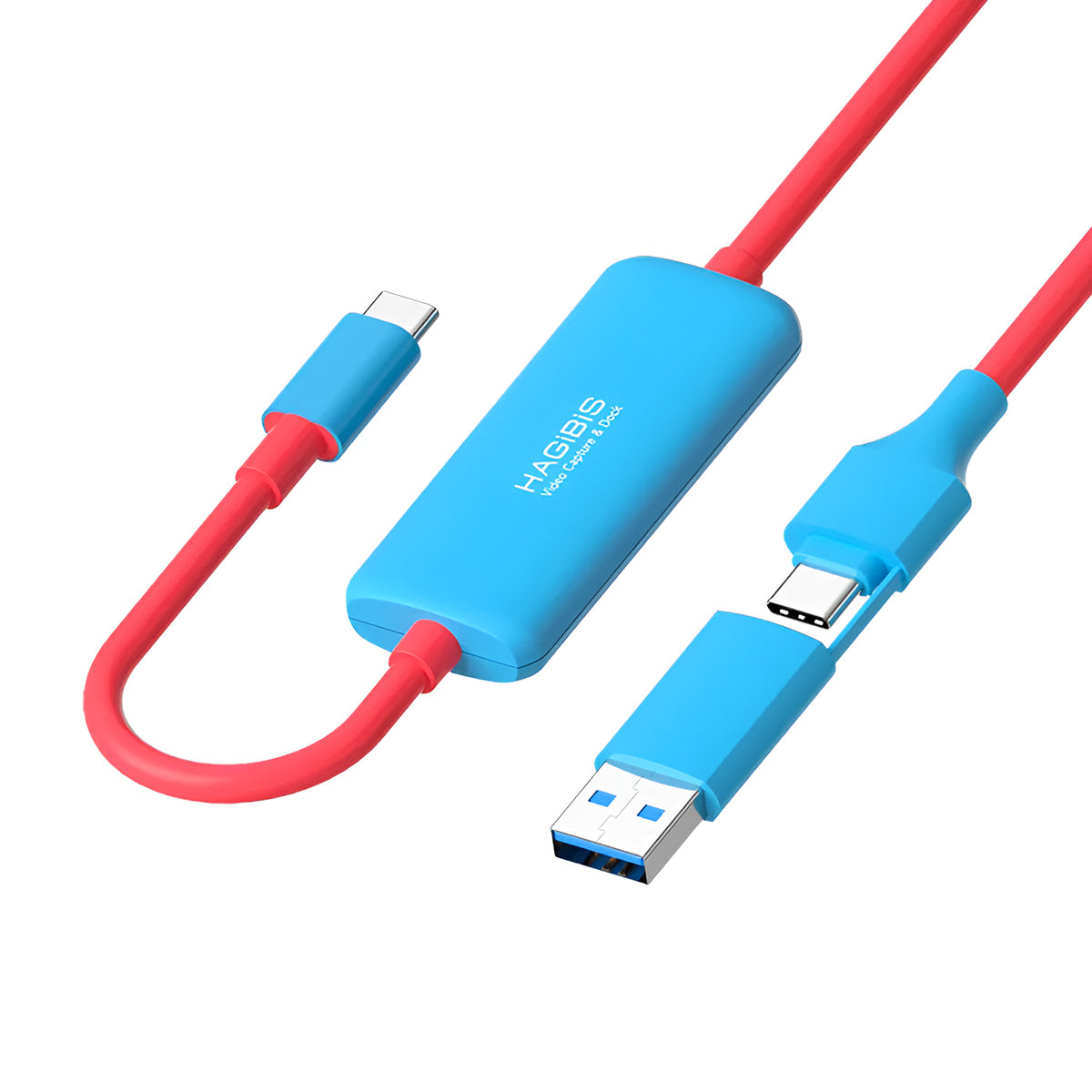 HAGiBiS SWC12 Switch Dock Video Capture Cable, Blue & Red