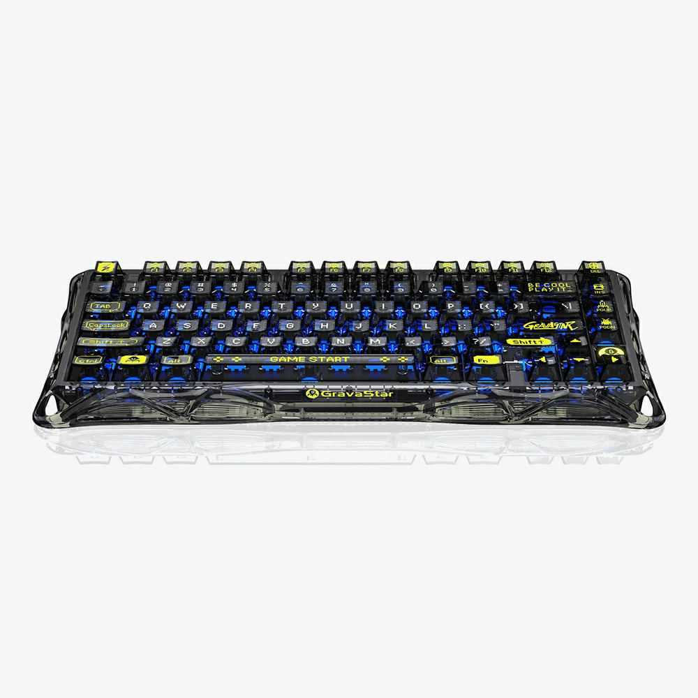 GravaStar Mercury K1 Lite 75% Wireless Mechanical Gaming Keyboard, Transparent Black