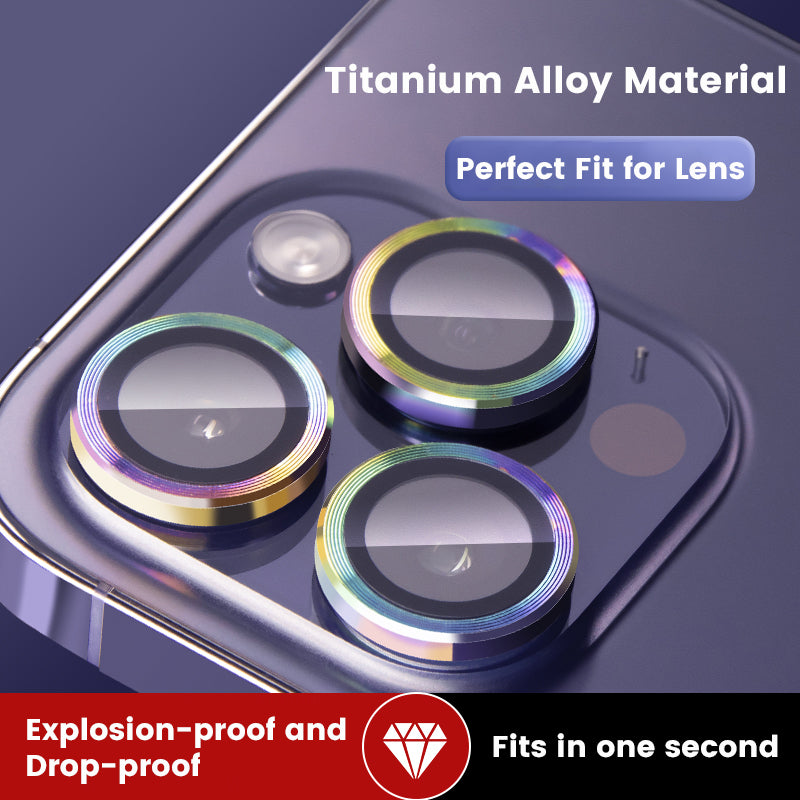 LeArmor Alloy Full Cover Metal Ring Lens Protector With Tempered Glass for  iPhone 13 / 14 / 15 Series