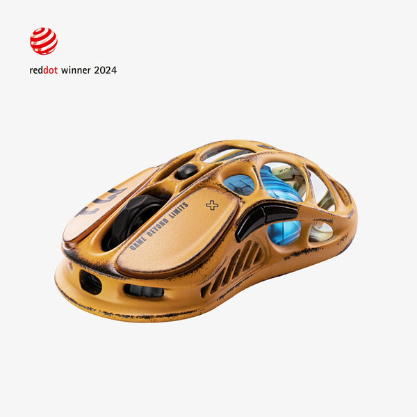 GravaStar Mercury M1 Pro Wireless Gaming Mouse - Battle-Worn Version Yellow + 4K Dongle