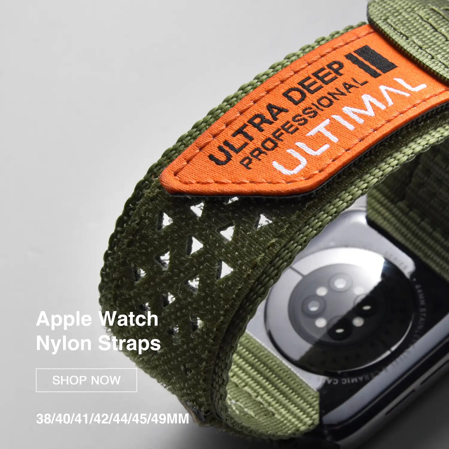ULTIMAL Hollow Out Nylon Apple Watch Strap Band for Apple Watch Ultra 49mm & Series 8 45/44/42mm