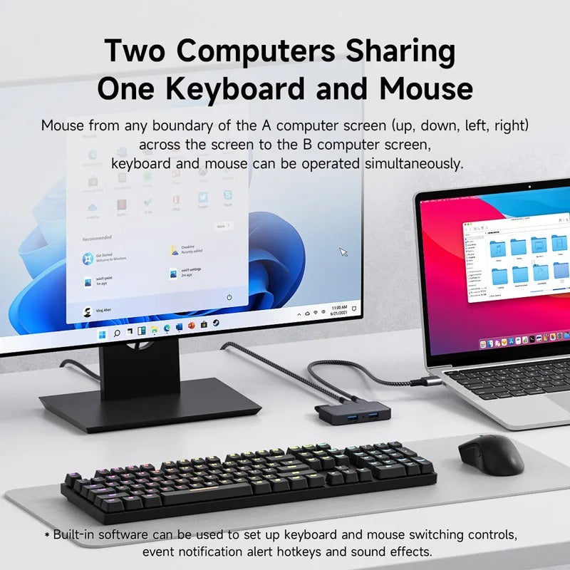 HAGiBiS WM01 KM Sharing USB3.0 Data Link Hub