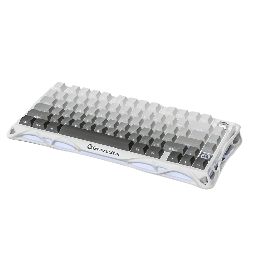 GravaStar Mercury K1 75% Wireless Mechanical Gaming Keyboard, Gradient White