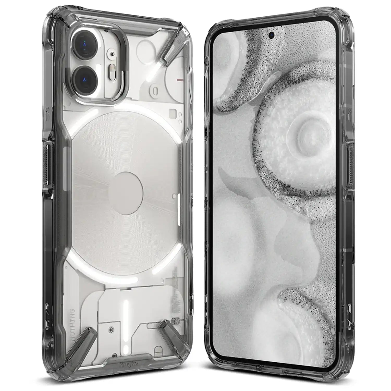 Ringke Fusion-X Case for Nothing Phone 2, Transparent Hard Back Soft Flexible TPU Bumper Scratch Resistant Shockproof Protection Back Cover
