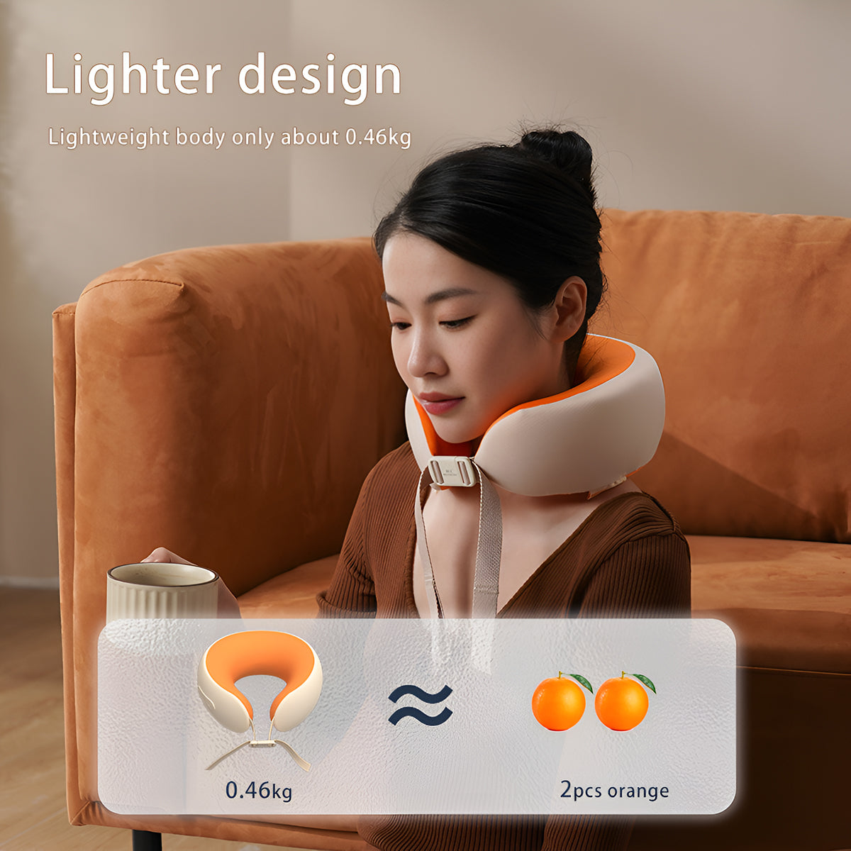 HeZheng HZ-U8 Eletric Neck Massage Pillow, Orange