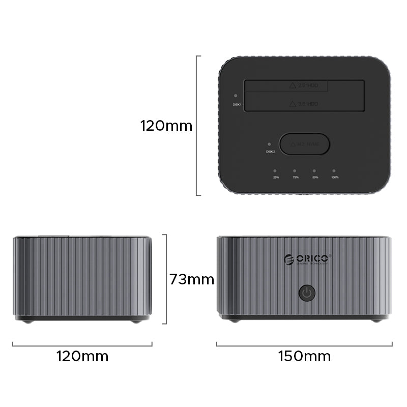 ORICO IT28E-C M.2 HDD Mixed-Copy Base,10Gbps, Grey