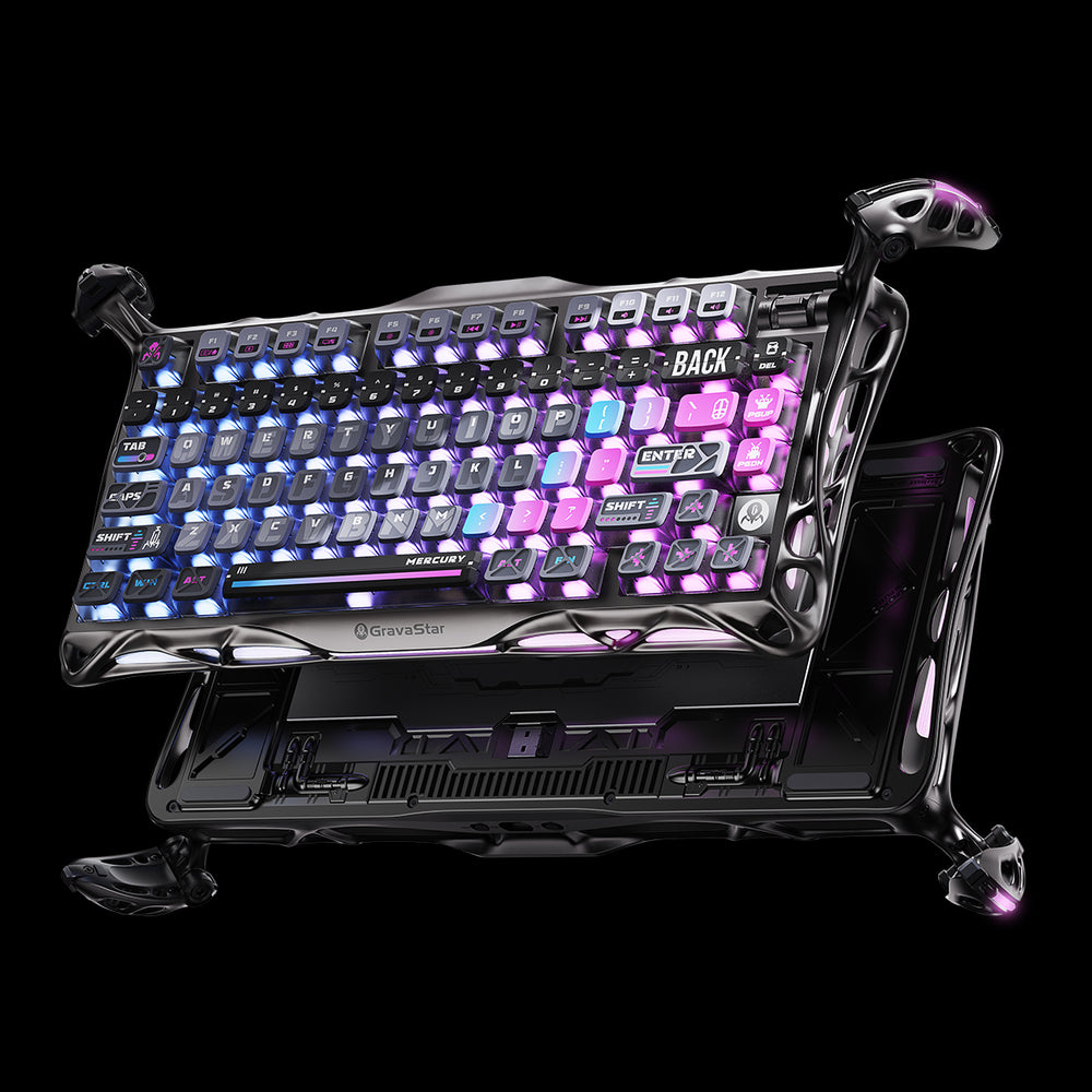 GravaStar Mercury K1 Pro 75% Wireless Mechanical Gaming Keyboard Special Edition, Cyberpunk