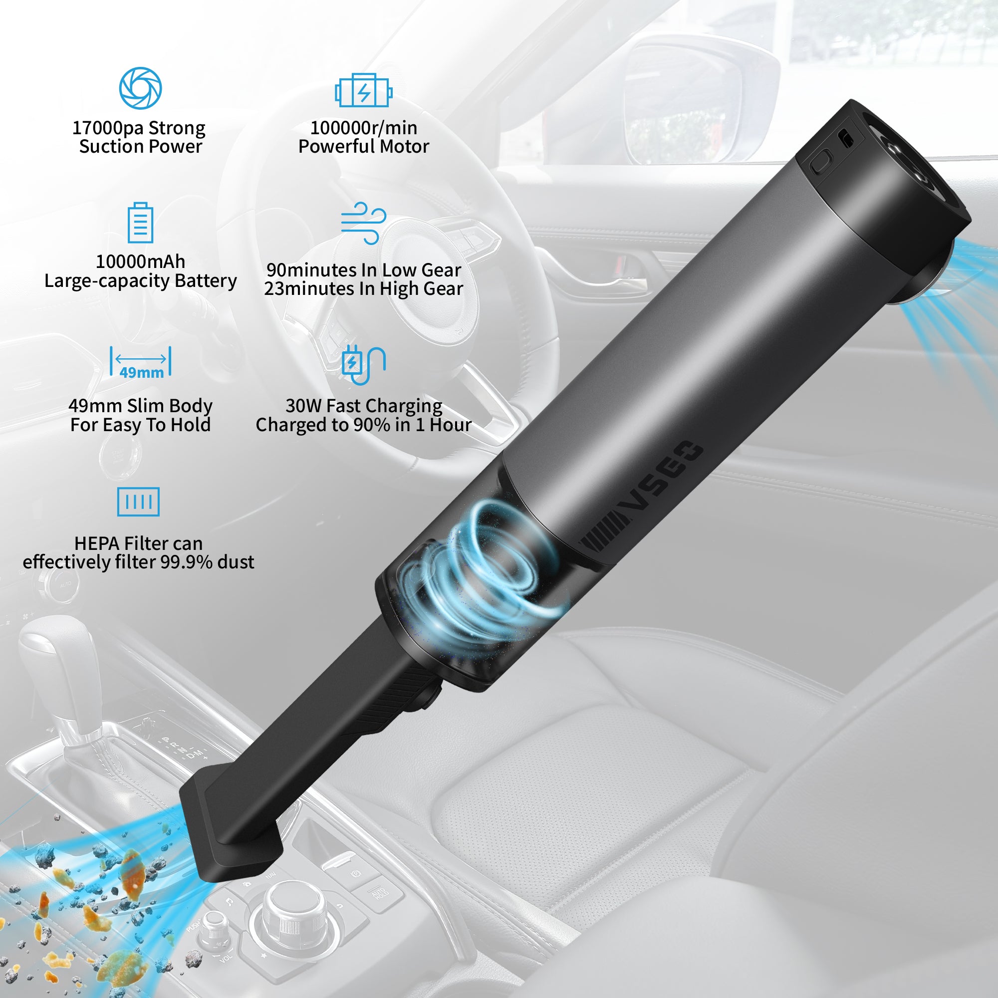 One2World Selection VSGO V-EB02-S1E Funckit Car Vacuum