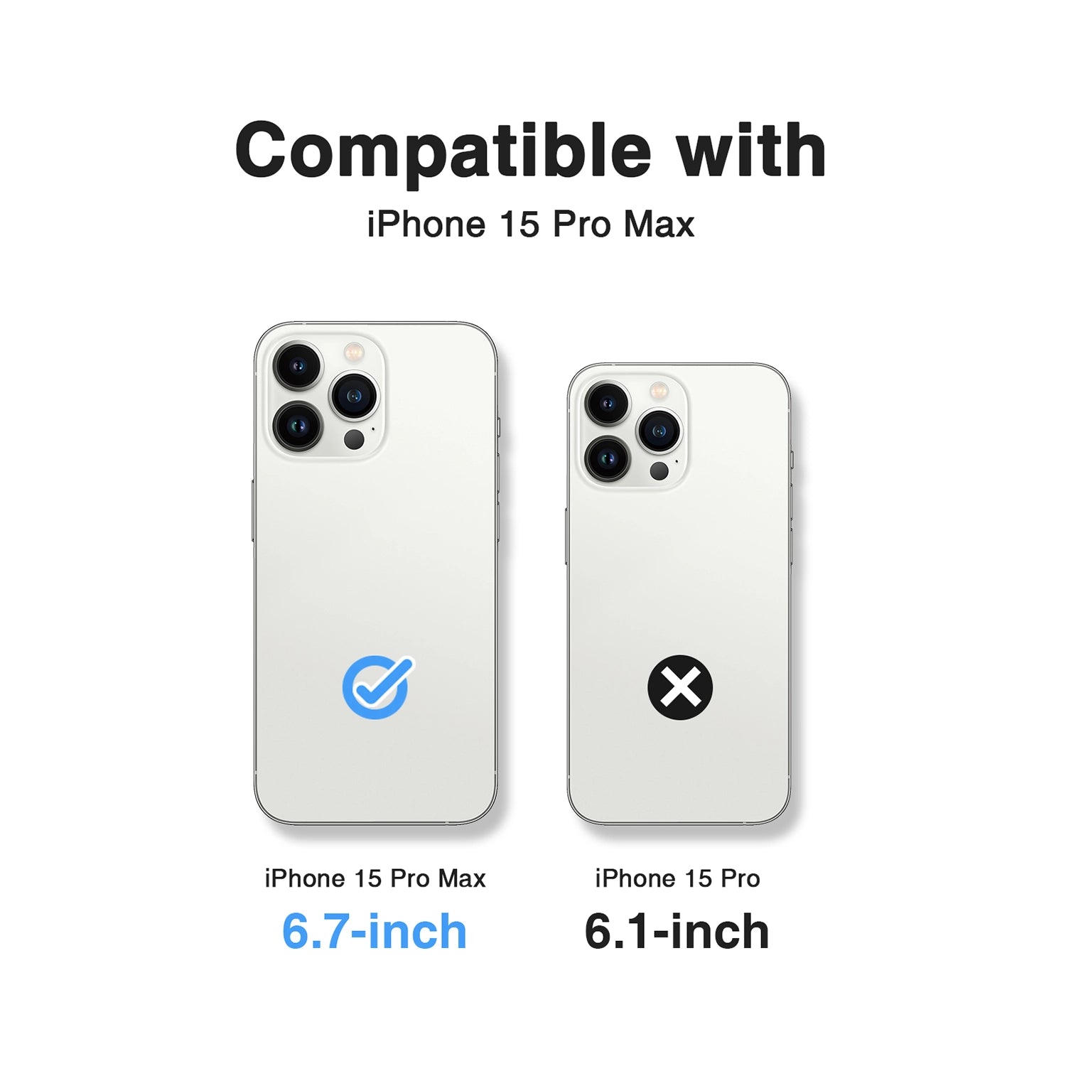 ULTIMAL Slim Shockproof Drop Protection Bumper Case Compatible with Magsafe, Rugged Military Cover with Lightweight Sporty Design Case for iPhone 15 Pro Max 6.7"