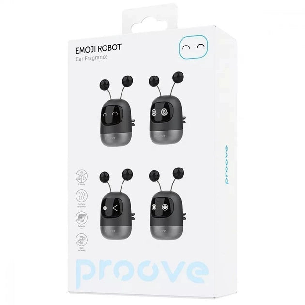 O2W SELECTION PROOVE Emoji Robot Car Air Freshener, Black