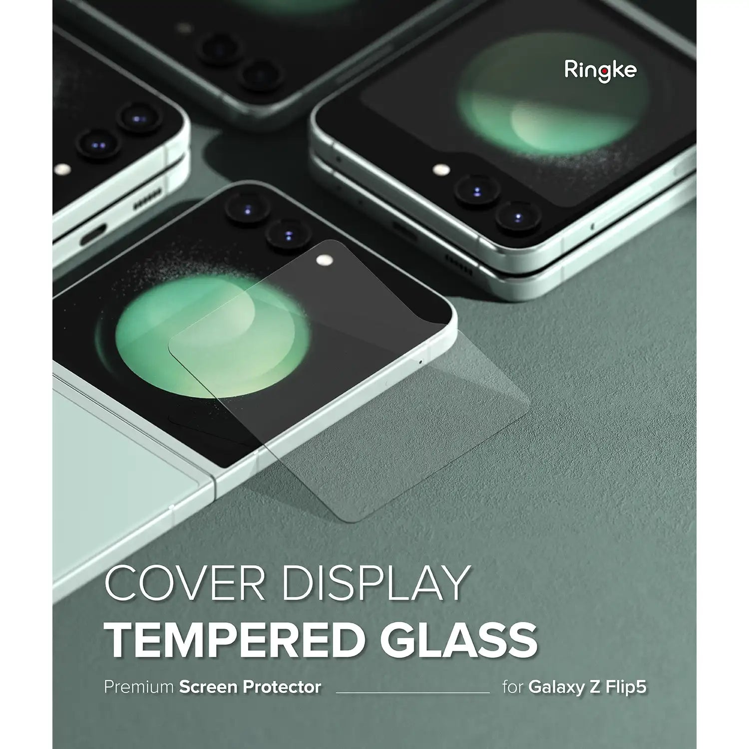Ringke Cover Display Glass Screen Protector for Samsung Galaxy Z Flip 5 Exterior Cover Display Tempered Glass, Clear