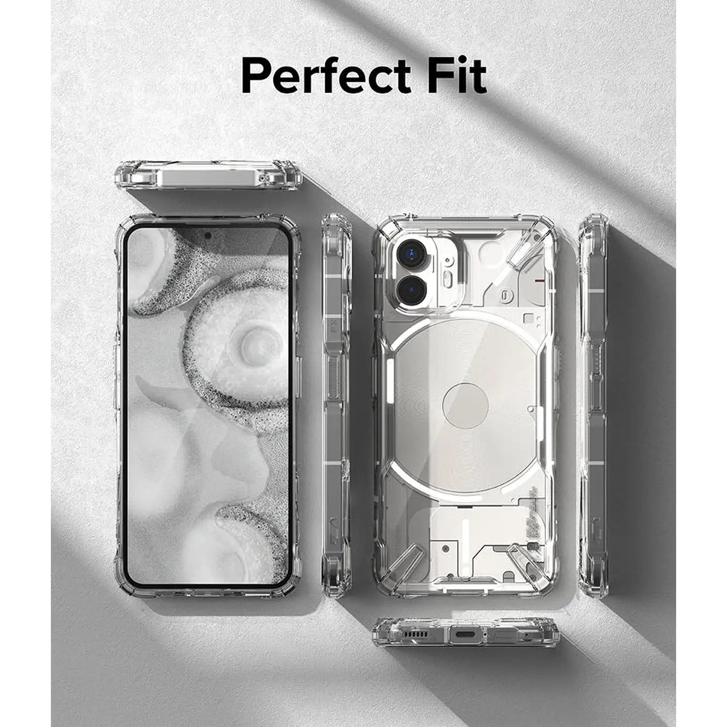 Ringke Fusion-X Case for Nothing Phone 2, Transparent Hard Back Soft Flexible TPU Bumper Scratch Resistant Shockproof Protection Back Cover
