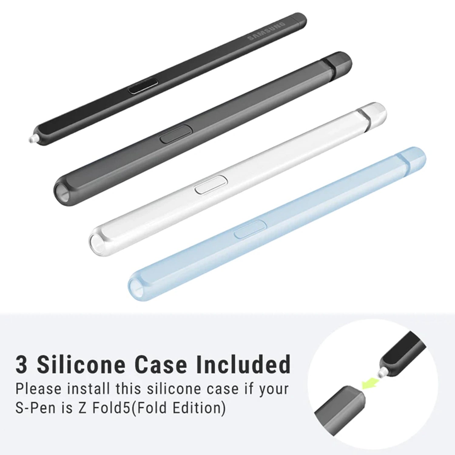 Supcase/i-Blason Samsung Galaxy Z Fold 5 Silicone S-Pen (2023) Adapters-Multicolor