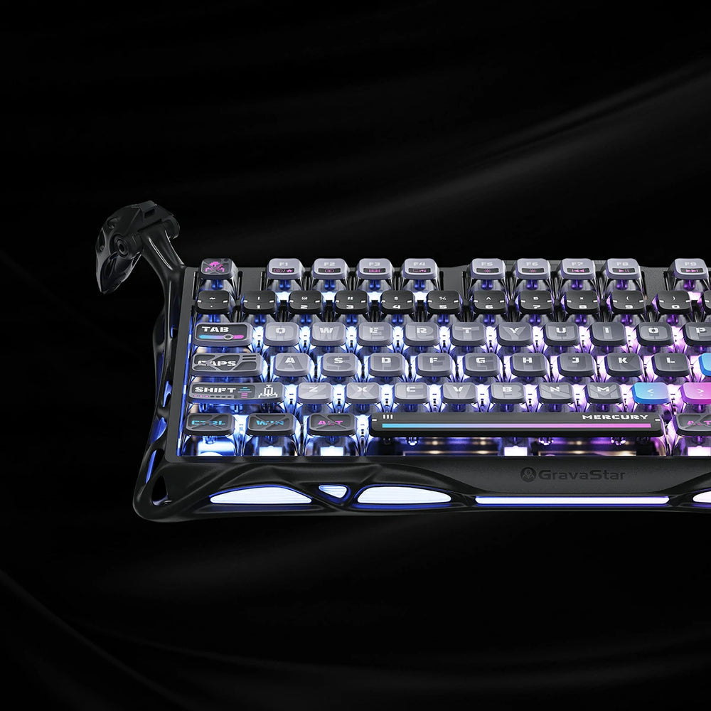 GravaStar Mercury K1 Pro 75% Wireless Mechanical Gaming Keyboard, Galaxy Black