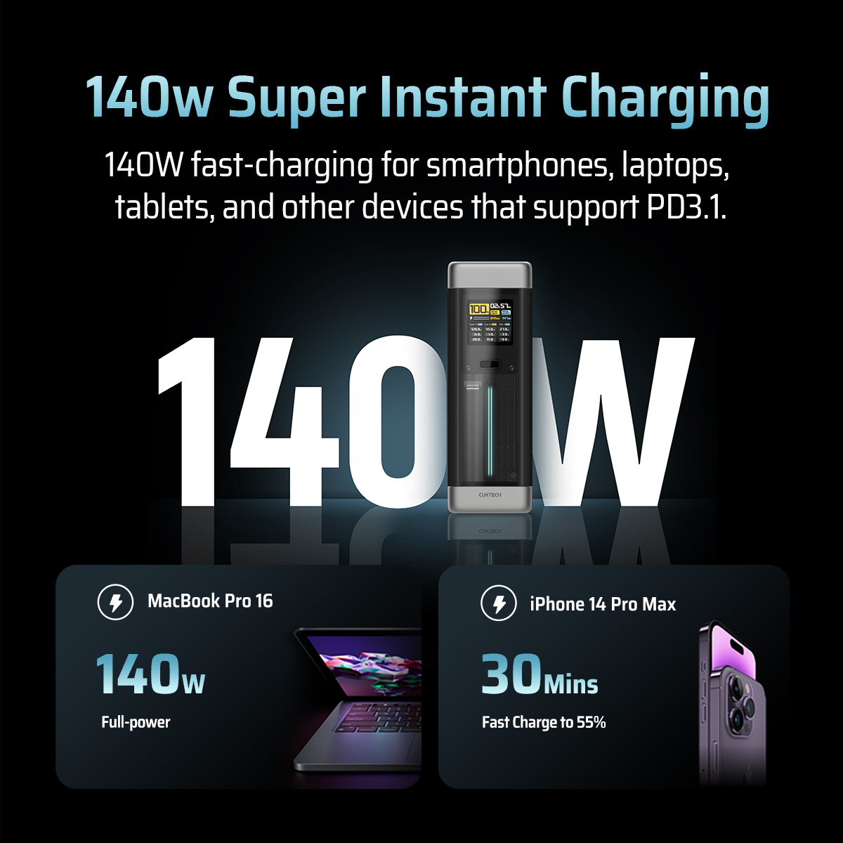 O2W SELECTION CUKTECH 20 P23 210W Max 25000mAh Fast Charging Power Bank