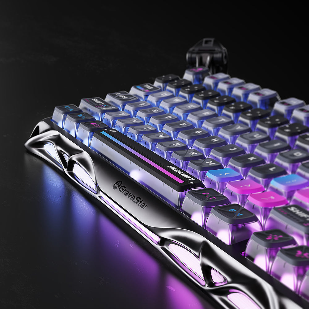 GravaStar Mercury K1 Pro 75% Wireless Mechanical Gaming Keyboard Special Edition, Cyberpunk