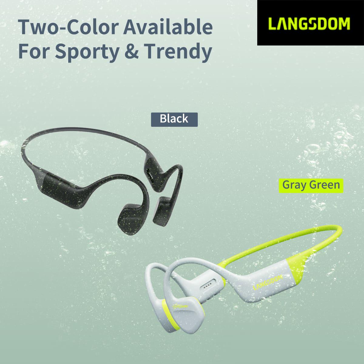 LANGSDOM AirSwim BE15 Bone Conduction Swimming Sports Headphones Bluetooth V5.4 IPX8