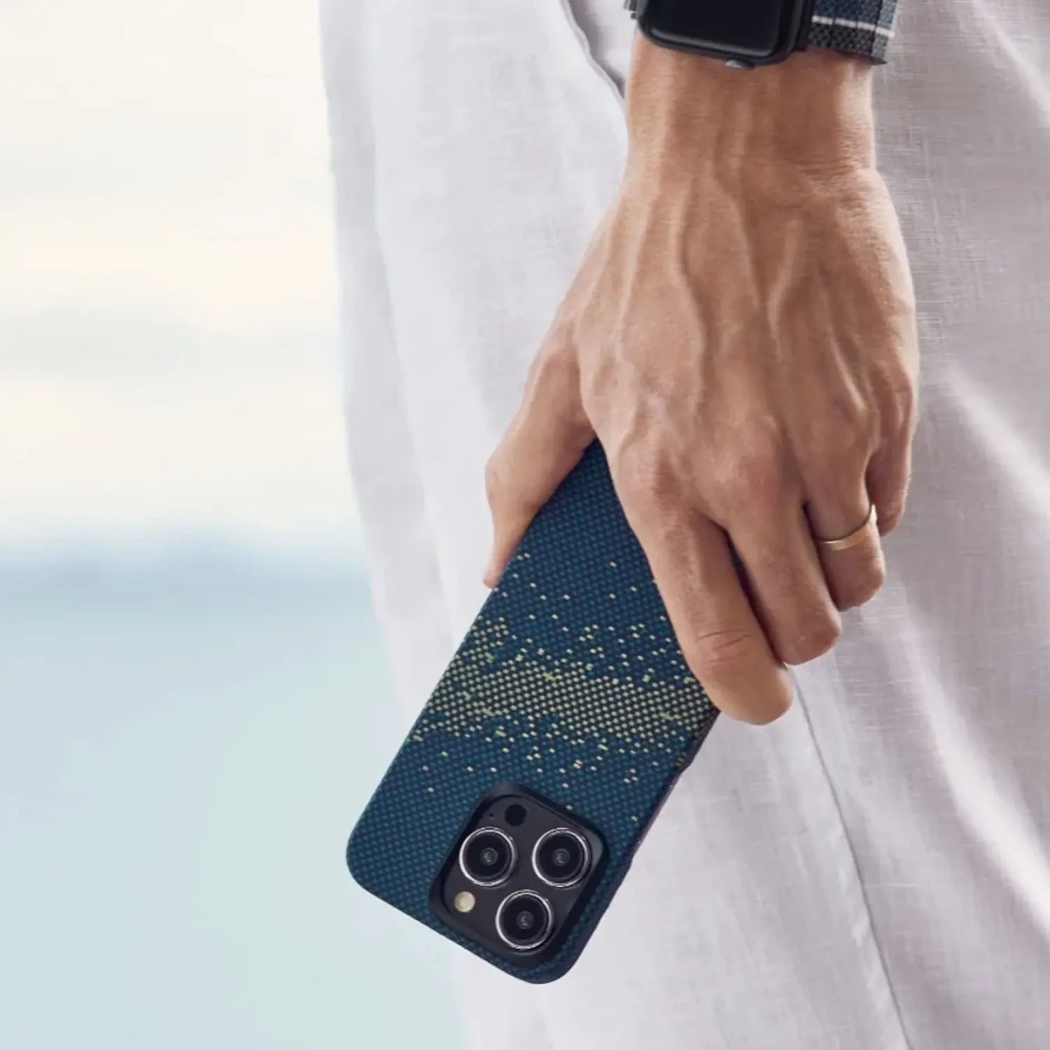 PITAKA 1500D StarPeak MagEZ Aramid Fiber Case 4, iPhone 15 Cover Magsafe Superthin Lightweight 3D Grip Textured With Built-in NFC