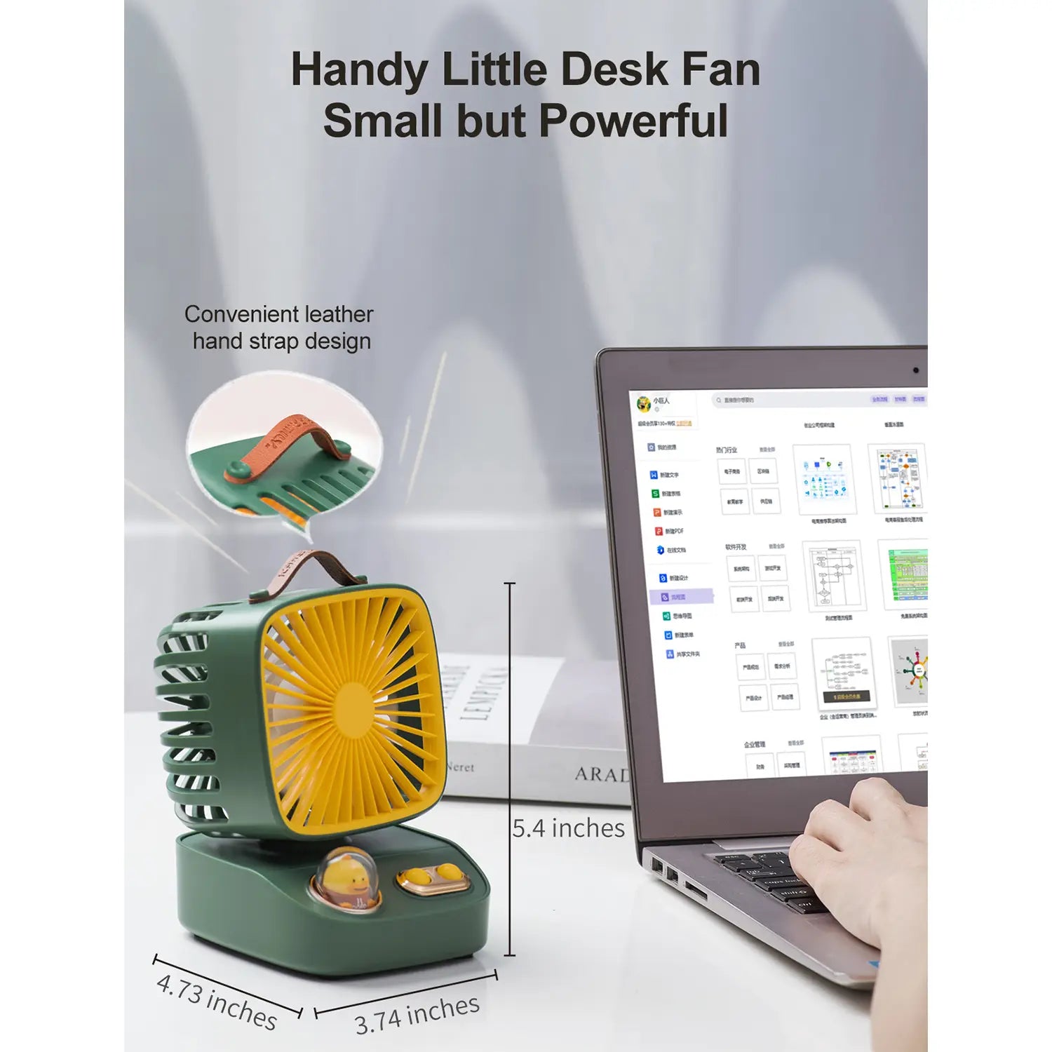 iCarer Family® Modern & Cute Desktop Moving Head Fan Portable USB Mini