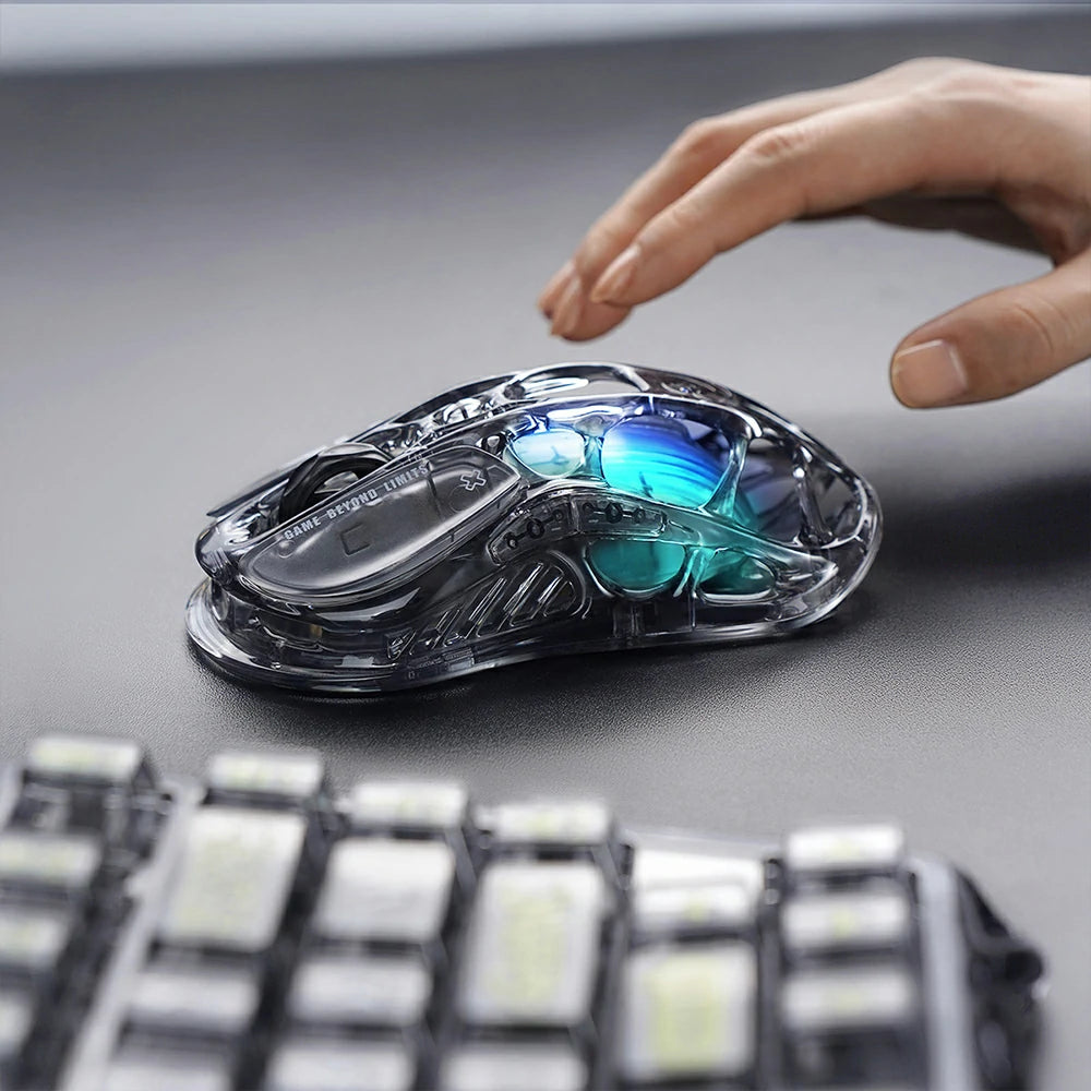 GravaStar Mercury M2 Wireless Gaming Mouse, Transparent Black