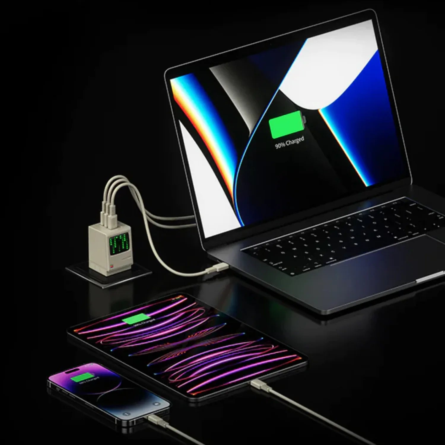 Shargeek Retro 67W USB-C 3-Ports Fast Charger with LED Display
