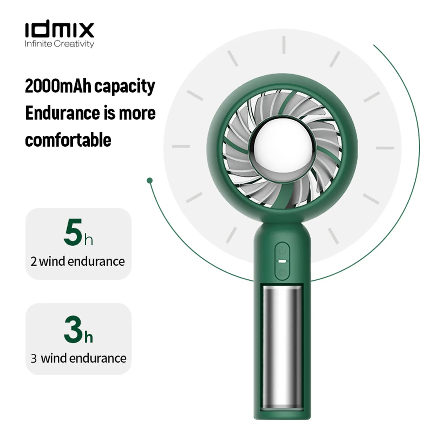 IDMIX Ice Cooling Handheld Fan Super Mini Personal Fan with Rechargeable Battery Operated and 3 Adjustable Speed Portable Hand Held Fan Eyelash Fan for Girls Women Kids Outdoor Travelling Indoor Office Home