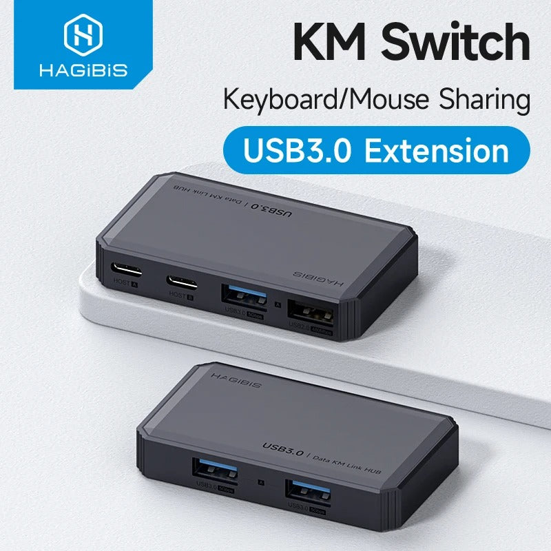 HAGiBiS WM01 KM Sharing USB3.0 Data Link Hub