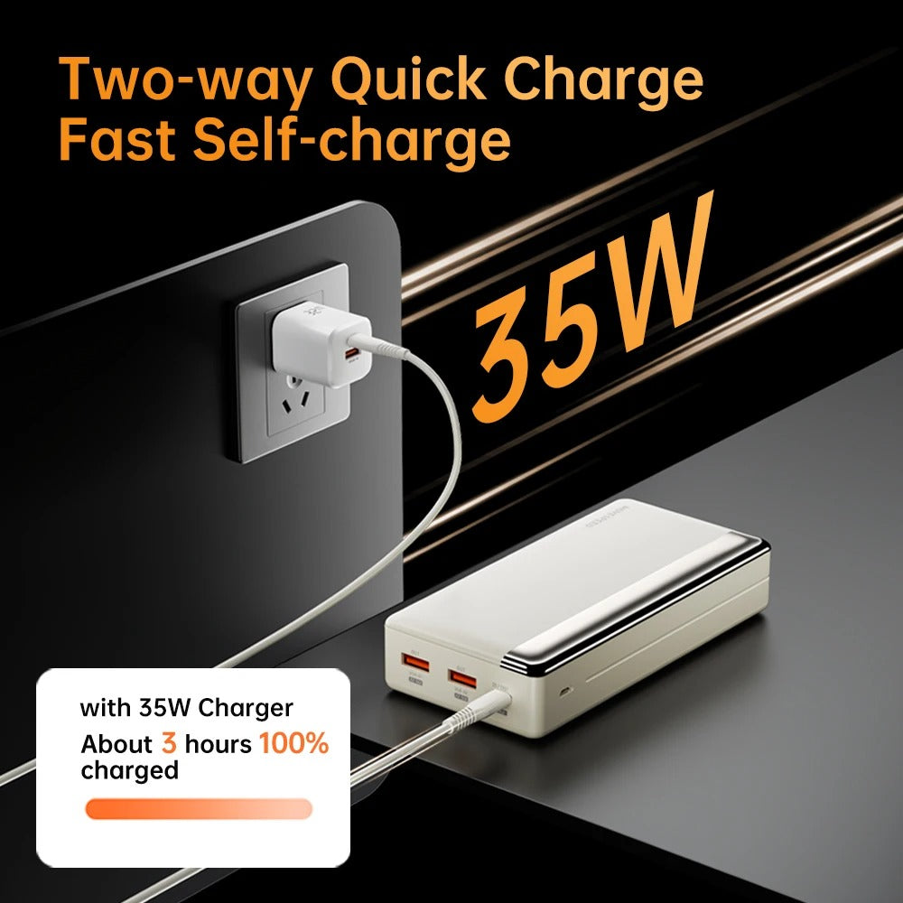 O2W SELECTION MOVESPEED K20 20000mAh Power Bank - 35W / 22.5W USB Type-C Quick Charge, 3 Output Ports, LCD Display, Pass-Through Charging