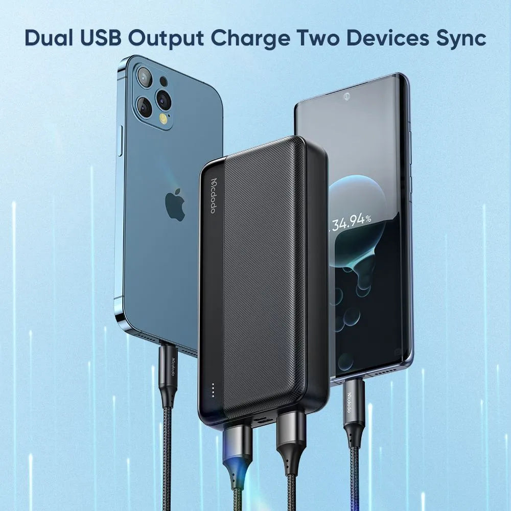 Mcdodo Mig Series Dual USB Power Bank 10000mAh / 20000mAh, Black