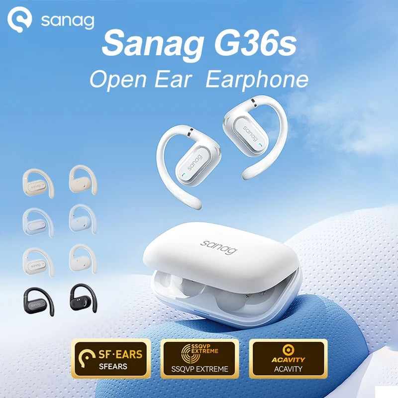 Sanag G36S Open Ear OWS Wireless Earphone 360° Stereo Sound, Black