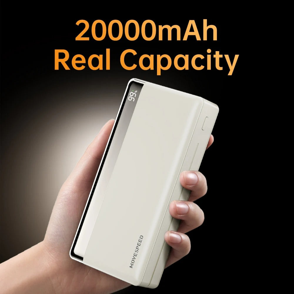 O2W SELECTION MOVESPEED K20 20000mAh Power Bank - 35W / 22.5W USB Type-C Quick Charge, 3 Output Ports, LCD Display, Pass-Through Charging