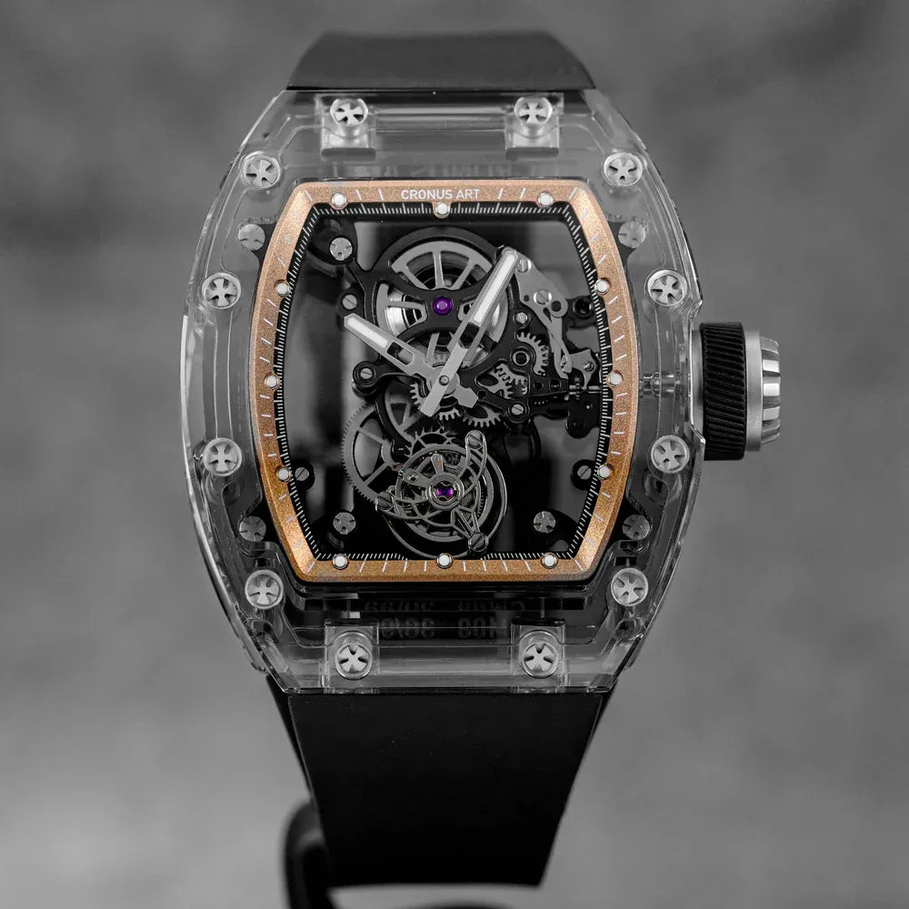 CRONUS ART Watch CM08-029 Sapphire Glass,Tourbillon Series, Black&Golden