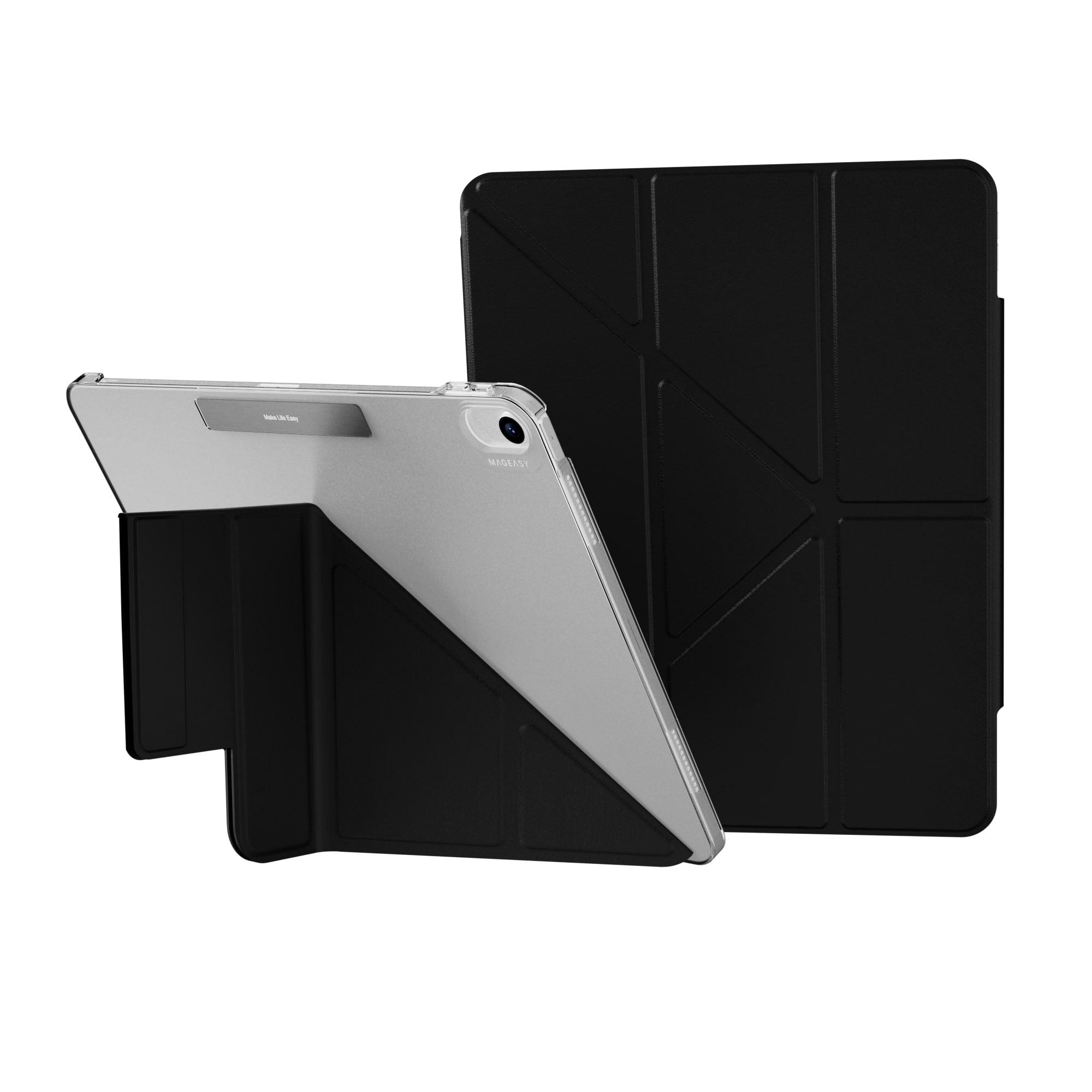 MagEasy Facet Folding Folio Case for iPad Air 13 inch and 11 inch (2024) Foldable Cover with Stand, Magnetic Attachment, Slim Lightweight Design